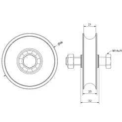 Slid’Up By Mantion Galet 100 mm en INOX à gorge ronde 21 mm - 400 kg