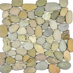 Galet naturel Golden Mat - vendu par plaque de 30x30 cm --Carrelage Signature Discount