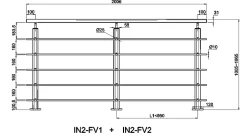 Garde-corps - Pour intérieur et extérieur - Aluminium argenté - Avec 5 traverses et 1 main courante - 200cm - Fixation à plat-AICA Sanitaire Clearance