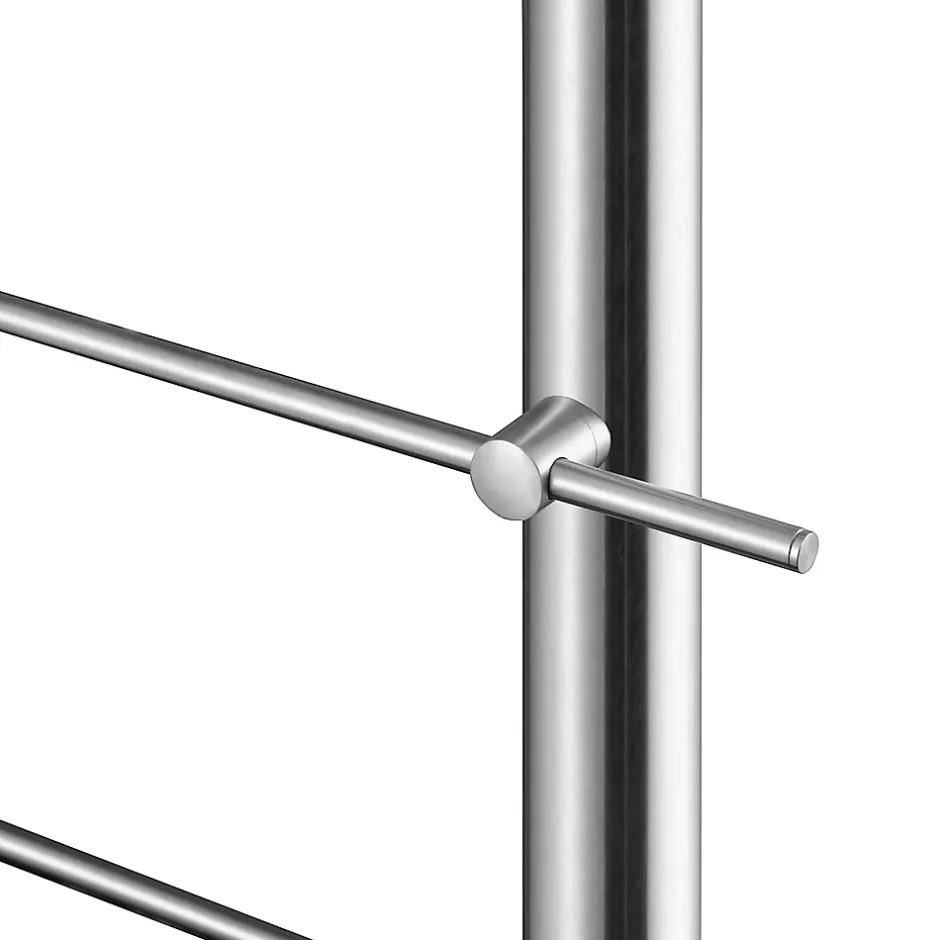 AICA Sanitaire Garde-corps avec main courante, 200cm, en acier inoxydable 304, garde-corps avec 5 traverses, pour intérieur et extérieur