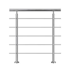 Garde-corps avec main courante, 100cm, en acier inoxydable 304, garde-corps avec 5 traverses, pour intérieur et extérieur-AICA Sanitaire