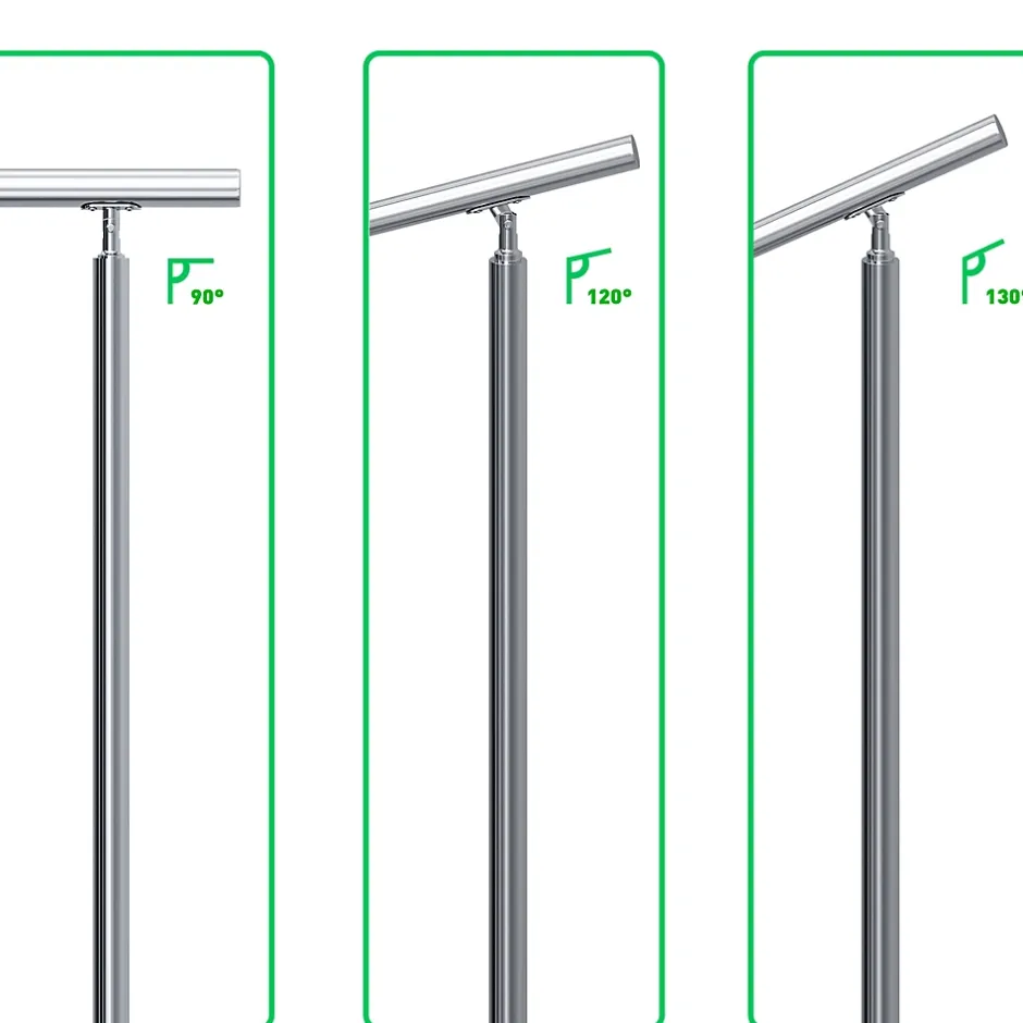 Garde-corps avec main courante, 120cm, en acier inoxydable 304, garde-corps avec 5 traverses, pour intérieur et extérieur-AICA Sanitaire Sale
