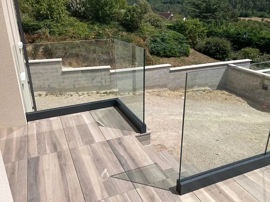 Sbalu Garde-Corps en verre sur mesure SB24S RAL 7016 Anthracite