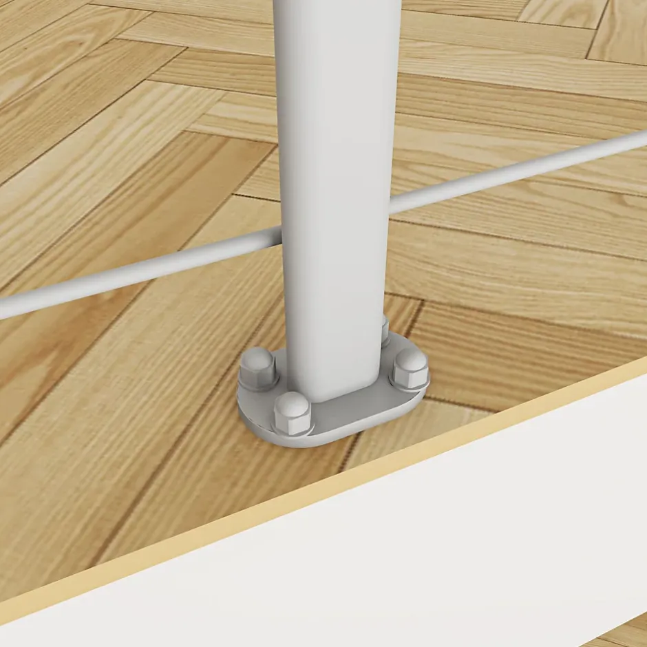 Grand Verre Kit Rambarde 2ml garde-corps avec 5 traverses fixation à plat en aluminium Gris mat