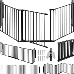 Grille de protection pour cheminée, barrière de sécurité enfant bébé-Tectake Discount