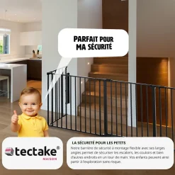 Grille de protection pour cheminée, barrière de sécurité enfant bébé-Tectake Discount
