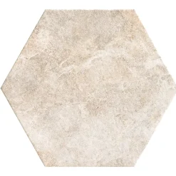 Lux Mosaic Grès Cérame Premium Format 56x48,5 Intérieur/Extérieur Arlet White Hexagonal Effet Travertin