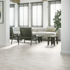 Lux Mosaic Grès Cérame Premium Format 56x48,5 Intérieur/Extérieur Arlet White Hexagonal Effet Travertin