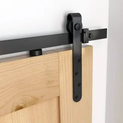 Kit de porte coulissante système galandage avec porte épaisseur 20-25 mm largeur max. 0,9 m charge max. 20 Kg acier noir-Homcom Clearance