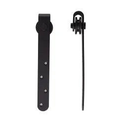 Kit de porte coulissante système galandage avec porte épaisseur 20-25 mm largeur max. 0,9 m charge max. 20 Kg acier noir-Homcom Clearance