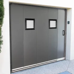 GoodHome Hublot pour porte de garage carré en PVC noir l.29 x H.29 cm