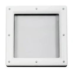 GoodHome Hublot pour porte de garage carré en PVC noir l.29 x H.29 cm