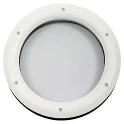 GoodHome Hublot pour porte de garage circulaire en PVC noir Ø.31,8 x H.31,8 cm