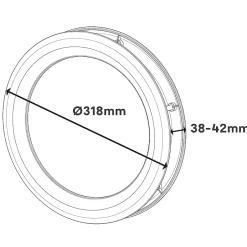 GoodHome Hublot pour porte de garage circulaire en PVC noir Ø.31,8 x H.31,8 cm