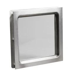 GoodHome Hublot pour porte de garage carré en acier inoxydable argenté l.28,4 x H.28,4 cm