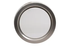 GoodHome Hublot pour porte de garage circulaire en acier inoxydable argenté Ø.30,5 x H.30,5 cm