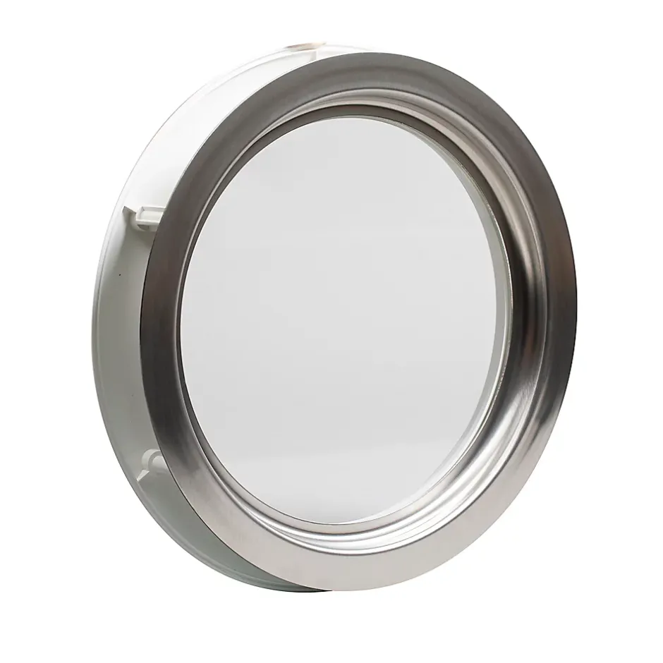 GoodHome Hublot pour porte de garage circulaire en acier inoxydable argenté Ø.30,5 x H.30,5 cm