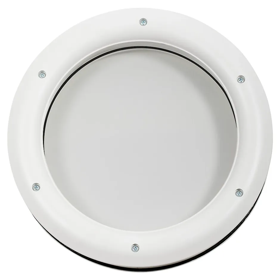 GoodHome Hublot pour porte de garage circulaire en acier inoxydable argenté Ø.30,5 x H.30,5 cm