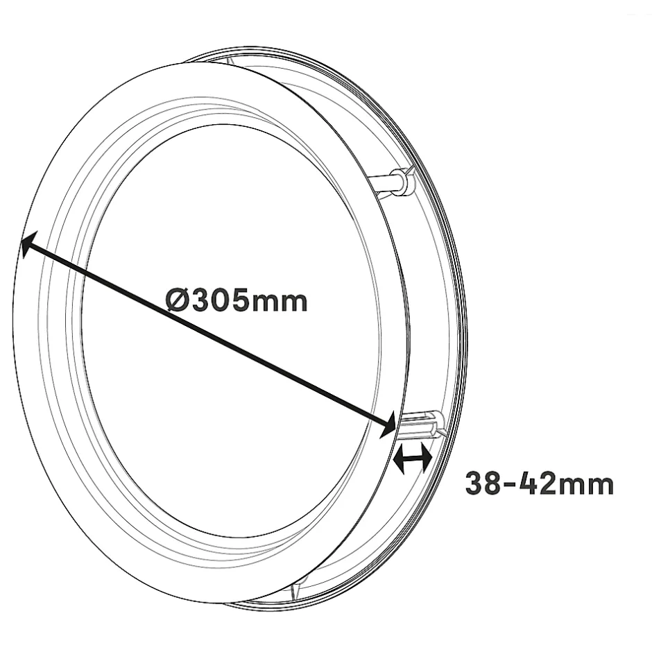 GoodHome Hublot pour porte de garage circulaire en acier inoxydable argenté Ø.30,5 x H.30,5 cm