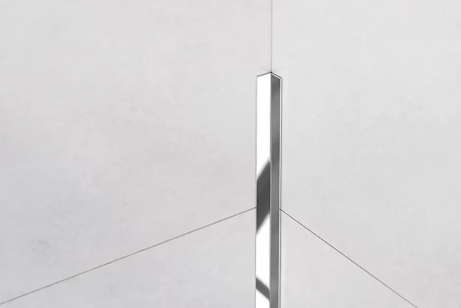 Ilcom Profilé décoratif Li Angle intérieur en acier inoxydable Argent poli - 10 mm x 2440 mm x 0,65 ep.