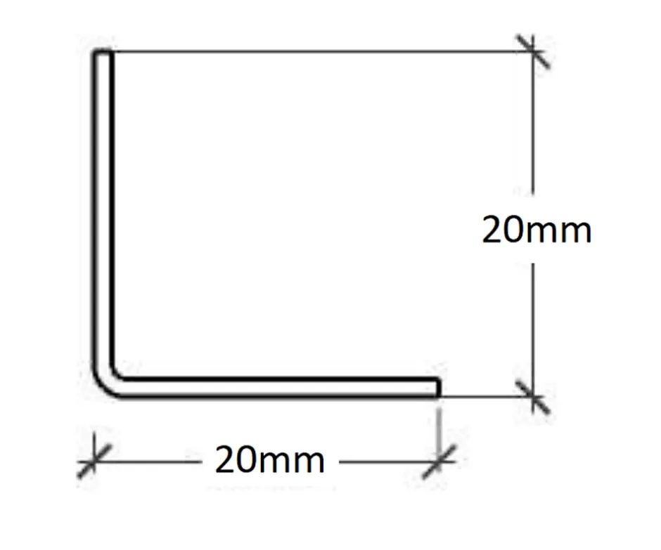 Profilé décoratif Li Angle intérieur en acier inoxydable Argent satiné - 20 mm x 2700 mm x 0,65 ep.-Ilcom Clearance