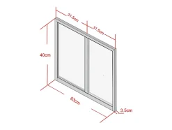 Imposte atelier en aluminium thermolaqué - L63 x H40 cm - Noir - BAYVIEW-Vente-unique Sale