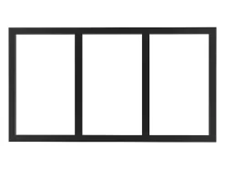 Vente-unique Imposte atelier en aluminium thermolaqué - L73 x H40 cm - Noir - BAYVIEW