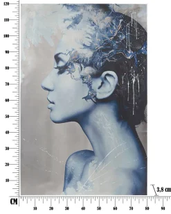 Impression sur toile avec applications multicolores cm 80x3,8x120-Mauro Ferretti Discount