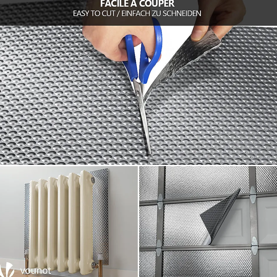 Vounot Isolant thermique a bulle double couche aluminium radiateur reflecteur 1.22x10m