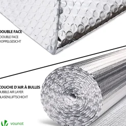 Isolant thermique a bulle double couche aluminium radiateur reflecteur 1x10m-Vounot Online