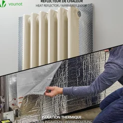 Isolant thermique a bulle double couche aluminium radiateur reflecteur 1x10m-Vounot Online