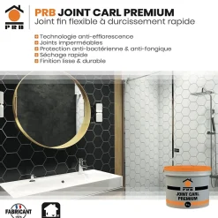 Joint Carrelage Premium A16 Gris Clair 5kg - Joint Fin Amélioré Souple pour Murs et Sols Intérieur/Extérieur - Haute Résistance-Prb Outlet