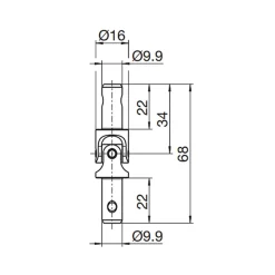 Joint de Cardan, D.9,9 mm, Acier, Genouillère pour Manivelle de Volet Roulant-Geiger Discount