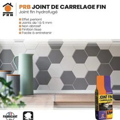 Joint de Carrelage Fin B20 Blanc 3kg - Finition Esthétique, Haute Résistance à lEau et à lAbrasion - Intérieur / Extérieur-Prb Discount