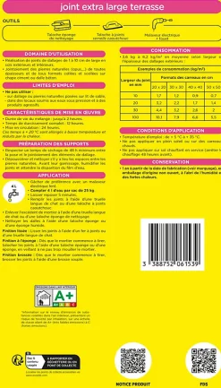 Joint extra large terrasse beige crème 25kg Weber-Weber Saint-Gobain New