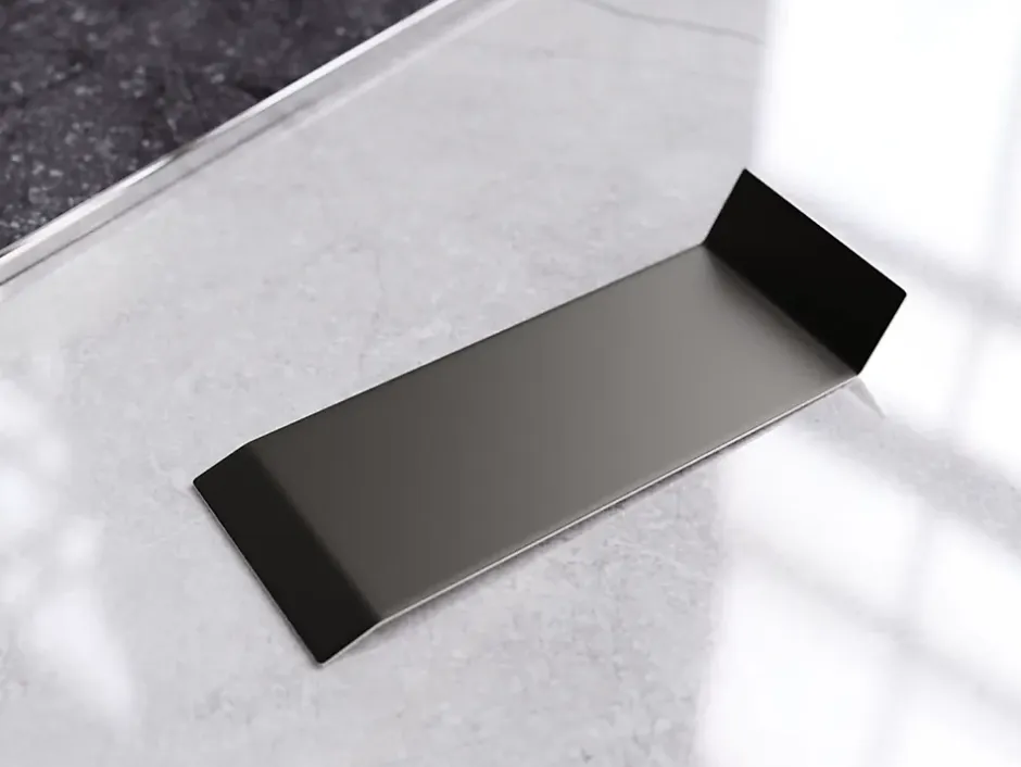 Ilcom Joint FI en acier inoxydable pour plinthe Noir mat - 60mm x 30mm x 12mm