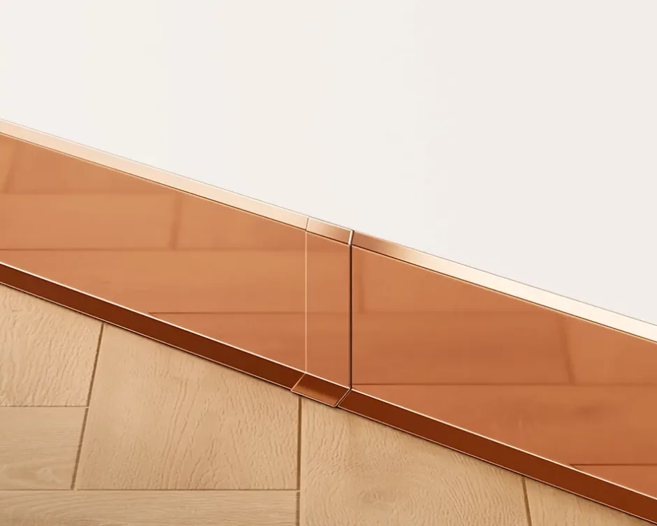 Joint FI en acier inoxydable pour plinthe Cuivre poli - 60mm x 30mm x 12mm-Ilcom Outlet