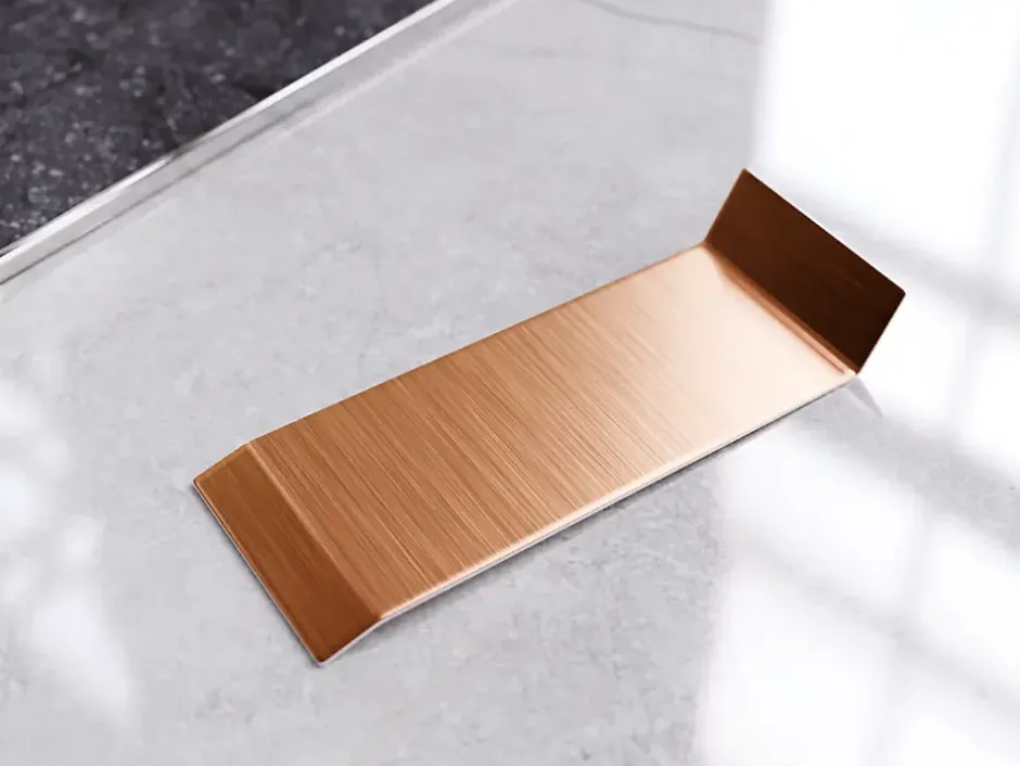 Joint FI en acier inoxydable pour plinthe Cuivre satiné - 60mm x 30mm x 12mm-Ilcom Online