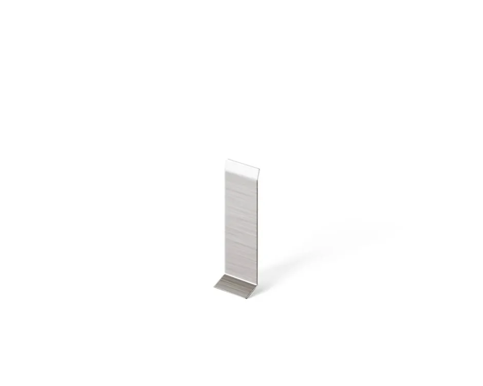 Ilcom Joint FI en acier inoxydable pour plinthe Argent satiné - 100mm x 30mm x 12mm