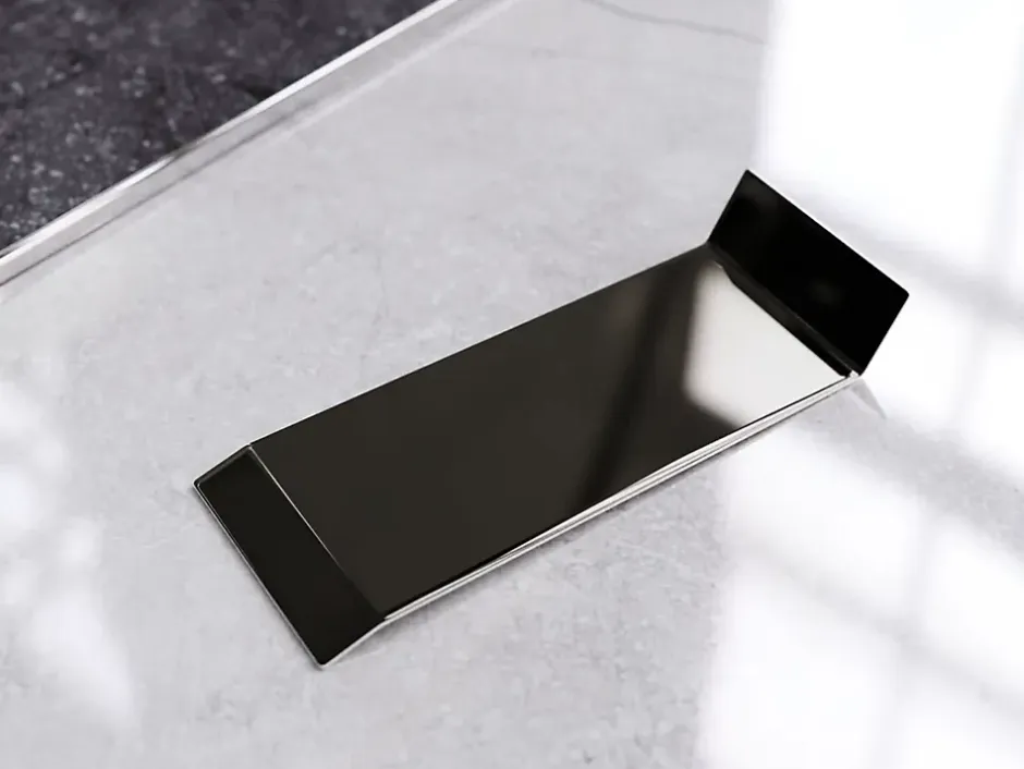 Joint FI en acier inoxydable pour plinthe Noir poli - 60mm x 30mm x 12mm-Ilcom