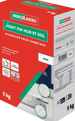 Parexlanko Joint fin pour carrelage mur et sol blanc 5 kg