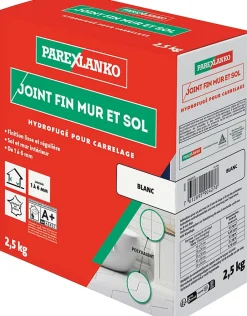 Parexlanko Joint fin pour carrelage mur et sol blanc 2,5 kg