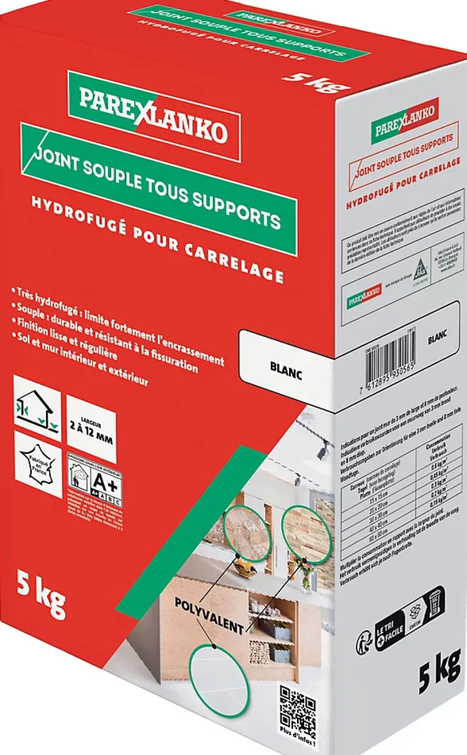 Joint souple tous supports blanc 5 kg-Parexlanko