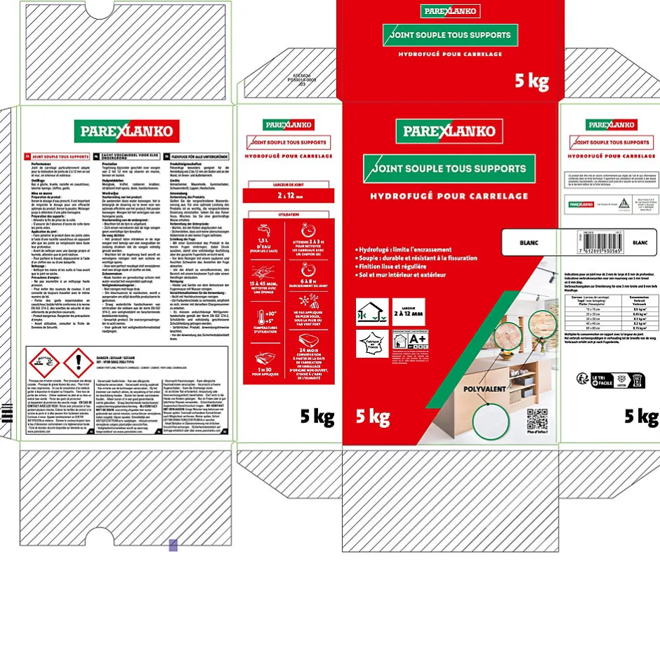 Joint souple tous supports blanc 5 kg-Parexlanko