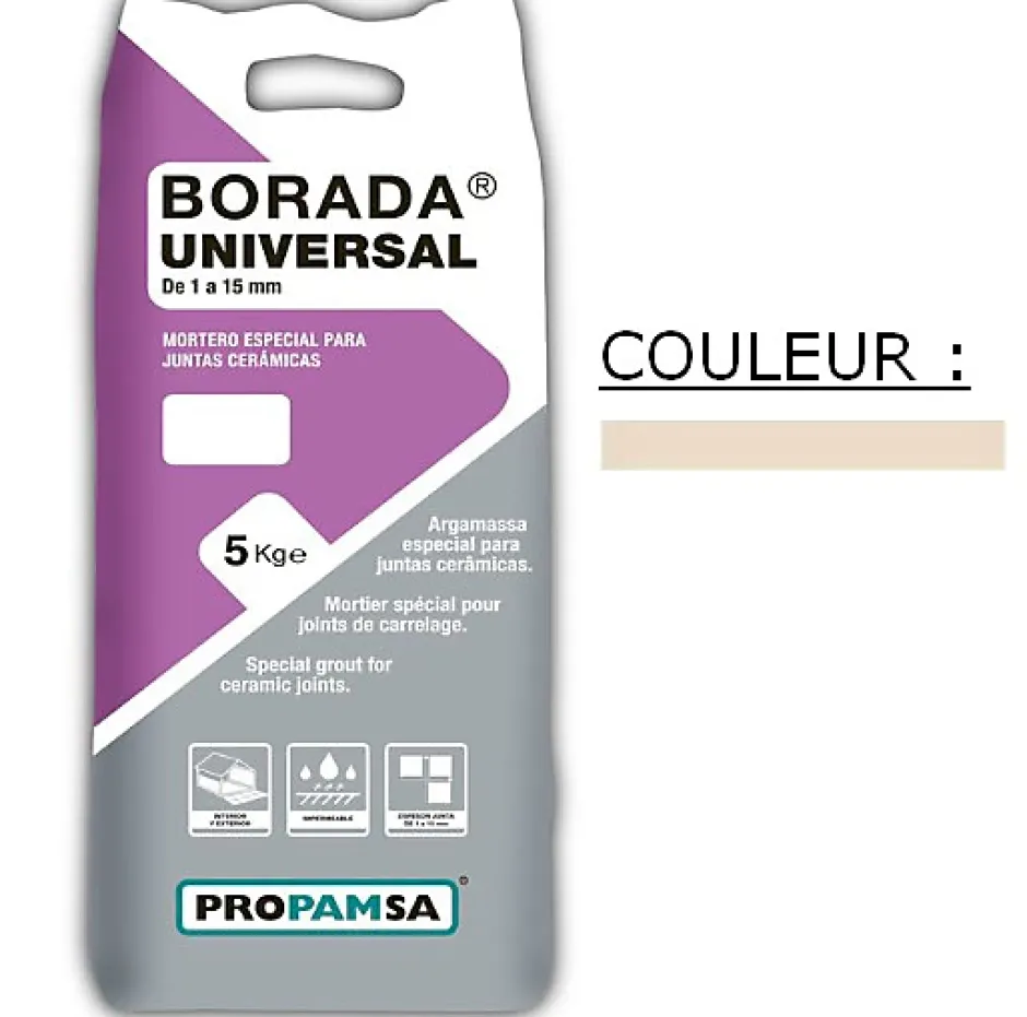 Propamsa Joint tous types de carrelage et mosaïque BORADA UNIVERSAL Sahara 5kg