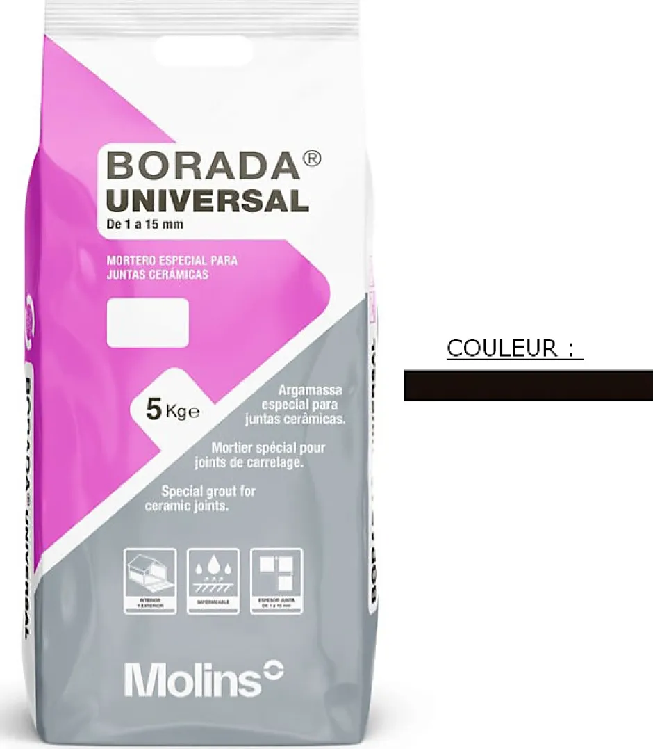 Propamsa Joint tous types de carrelage et mosaïque BORADA UNIVERSAL Nero 5kg
