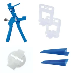 Diamwood Expert En Equipement Kit 301 pcs de Pose Carrelage 100 Croisillons 2 mm Autonivelants + 1 Pince + 100 Cales + 100 pcs Bagues de Protection - Diamwood