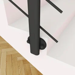 Kit Balustrade 1ml garde-corps avec 5 barreaux fixation latérale en aluminium noir mat-Saniland Online