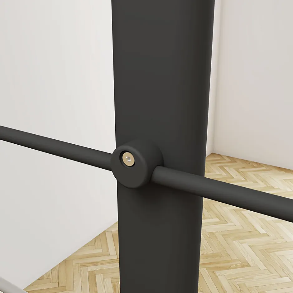 Kit Balustrade 1ml garde-corps avec 5 barreaux fixation latérale en aluminium noir mat-Saniland Online