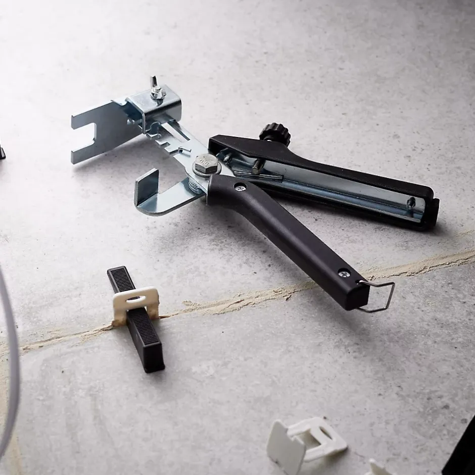 Kit complet 100 croisillons niveleurs écart 2 mm + 100 cales de nivellement + 1 pince Diall- Discount